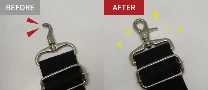 バッグの金具パーツの破損