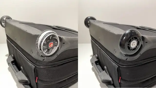 2輪スーツケース埋め込み車輪